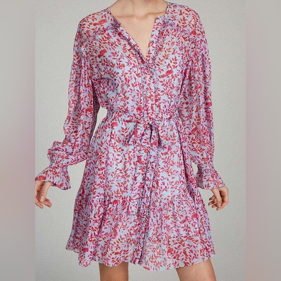 Saloni Pixie Dress Pastel Porcelain Size 6 100% Silk - Picture 1 of 8